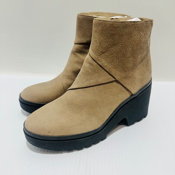 Eileen Fisher Kard Womens 8.5 Ankle Bootie Brown Nubuck Side Zip Block Heel NWOB - Picture 5 of 15